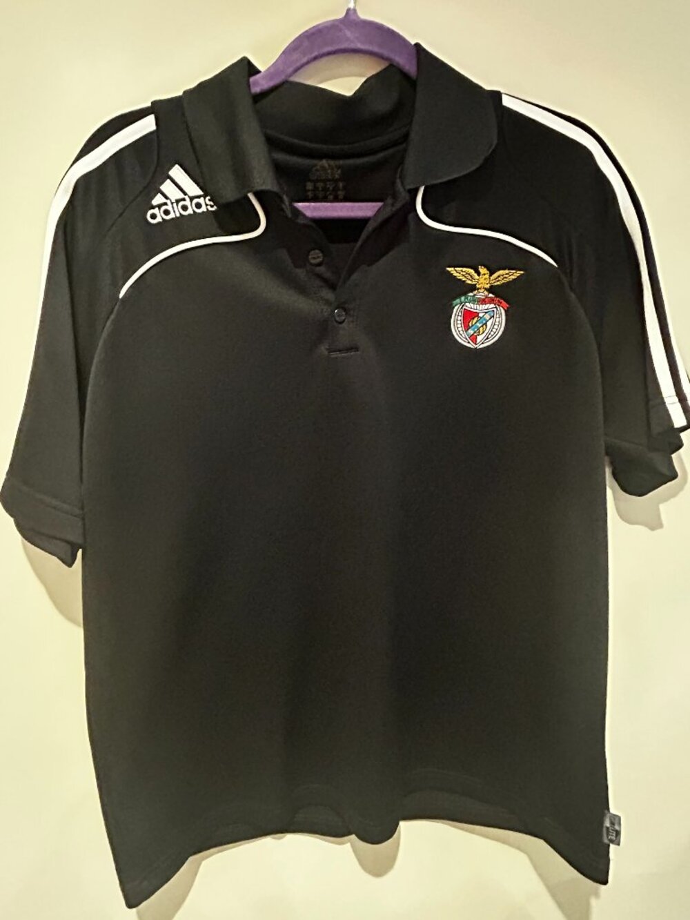 Sport Lisboa e Benfica Polo Shirt, Adidas, XL in size, Black